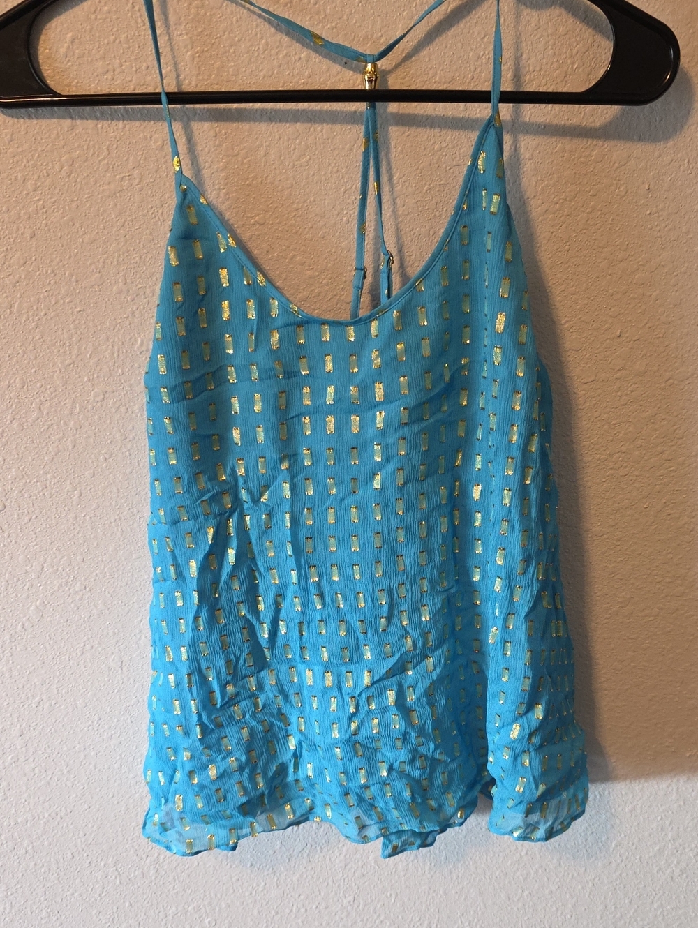 Lilly Pulitzer Turquoise Camisole with Gold Foil Accents